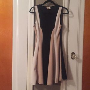 Black, nude and cream dress, size Medium